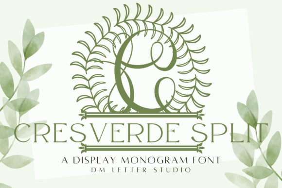 Cresverde Split Monogram Font for Elegant Handmade Designs