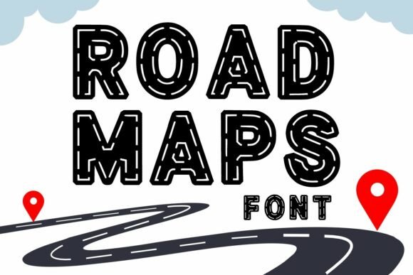 Road Maps Font for Handmade Projects and Creative Designs