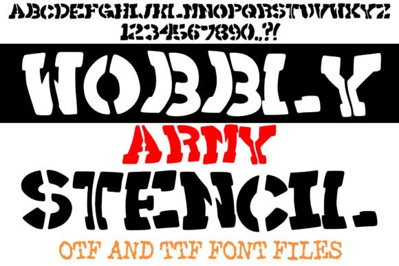 Wobbly Army Stencil: A Bold Display Font for Eye-Catching Campaigns